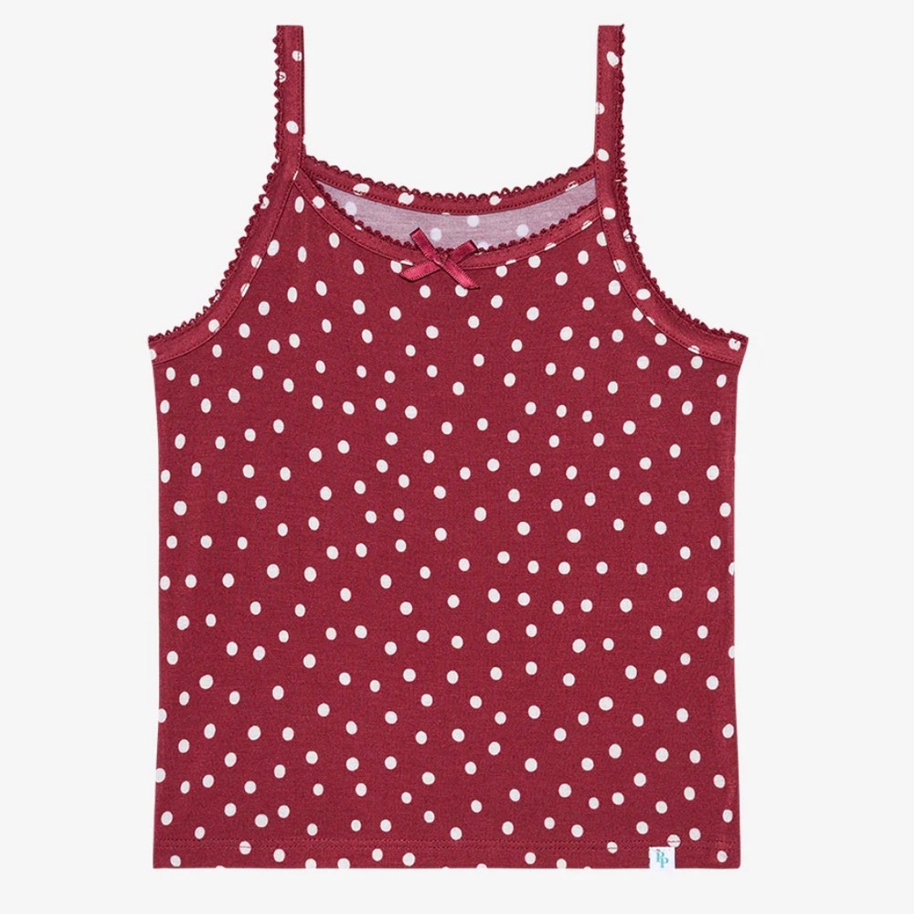 Posh Peanut Fall Polka Dot Girls’ Picot Cami